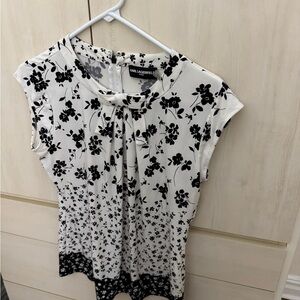 Karl Lagerfeld Black and White Floral Blouse